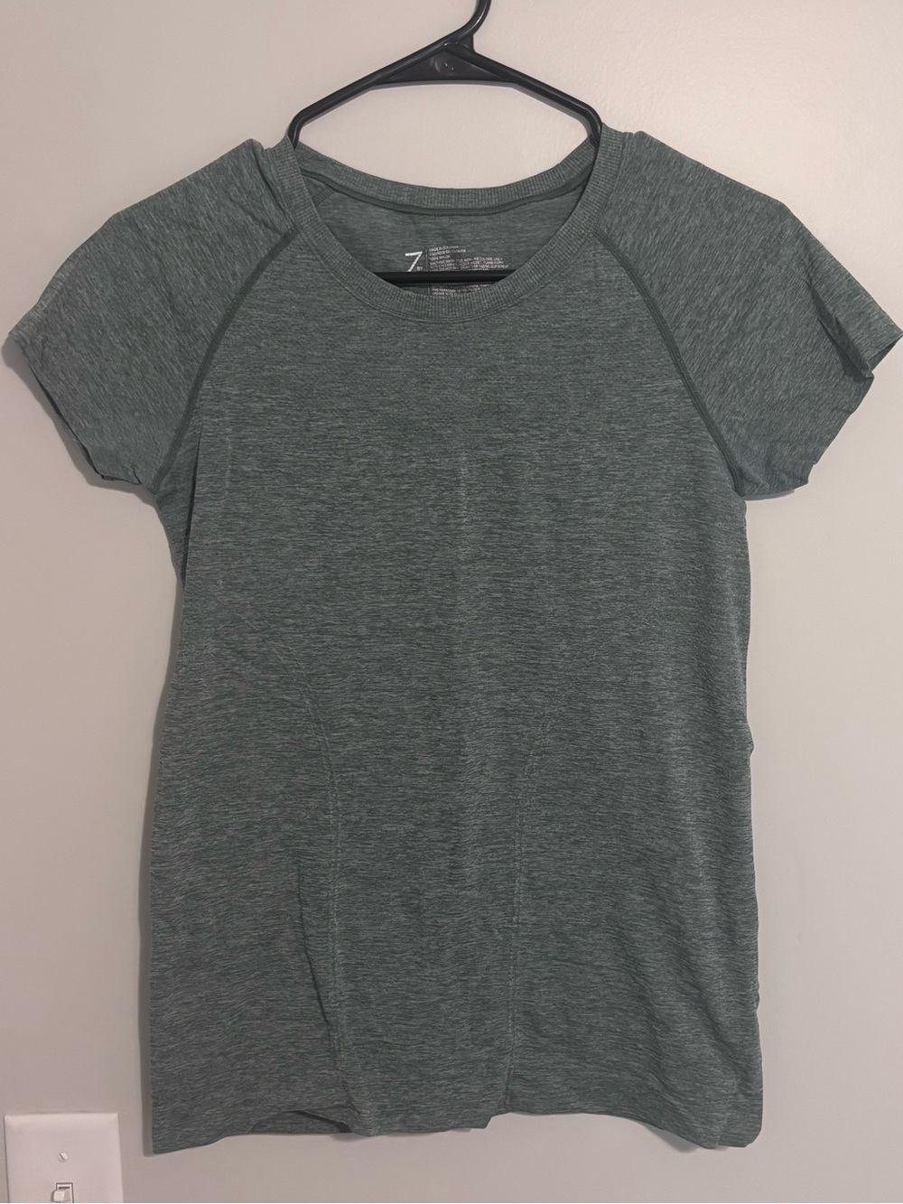 Z by Zella Heathered Sage Short Sleeve Athletic Crew Tee